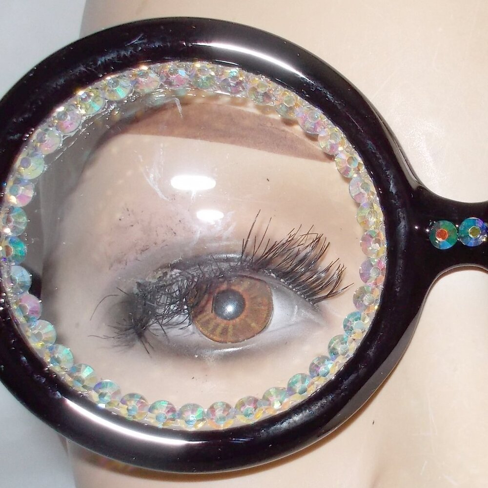 SEXY SPECS, BLACK ROUND FRAMED 2.25 STRENGTH READERS WITH RHINESTONES